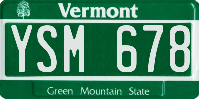 VT license plate YSM678