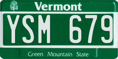 VT license plate YSM679