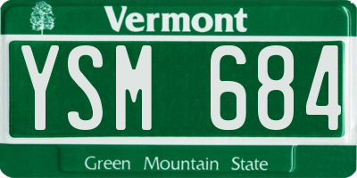 VT license plate YSM684