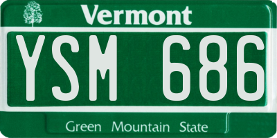 VT license plate YSM686