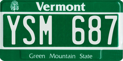 VT license plate YSM687