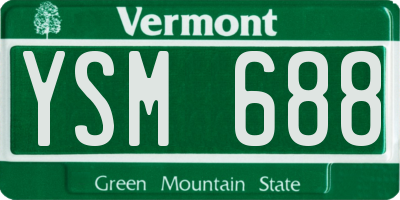 VT license plate YSM688