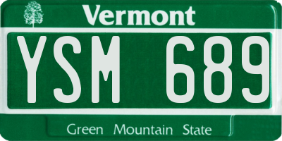 VT license plate YSM689