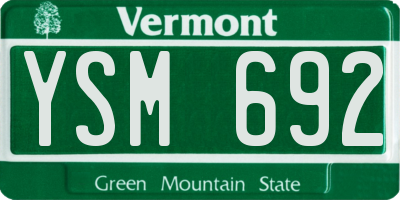 VT license plate YSM692