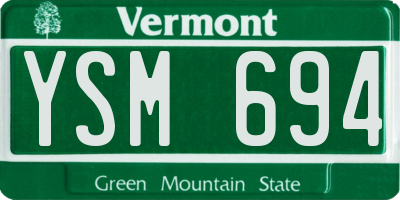 VT license plate YSM694
