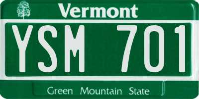VT license plate YSM701