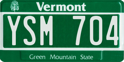 VT license plate YSM704