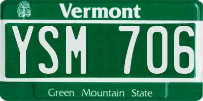 VT license plate YSM706