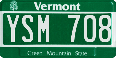 VT license plate YSM708