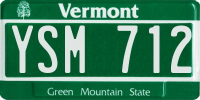 VT license plate YSM712