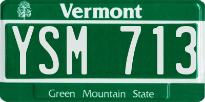 VT license plate YSM713