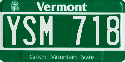VT license plate YSM718