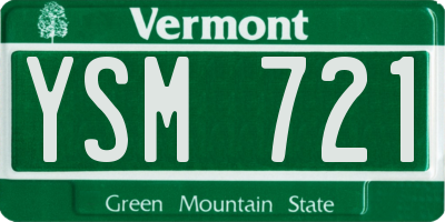 VT license plate YSM721