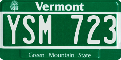 VT license plate YSM723