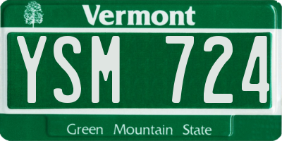 VT license plate YSM724