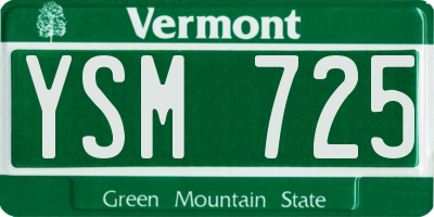 VT license plate YSM725