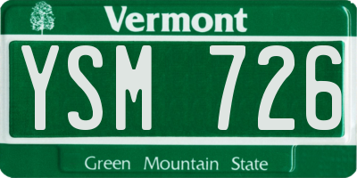 VT license plate YSM726