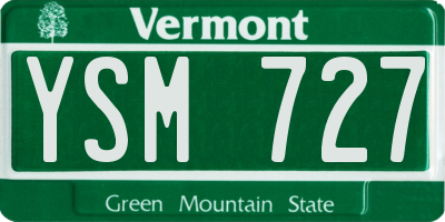 VT license plate YSM727