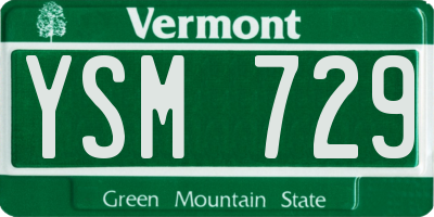 VT license plate YSM729