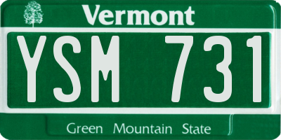 VT license plate YSM731