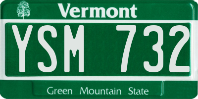 VT license plate YSM732