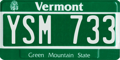 VT license plate YSM733