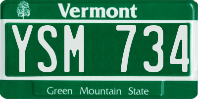 VT license plate YSM734