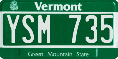 VT license plate YSM735