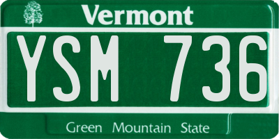 VT license plate YSM736