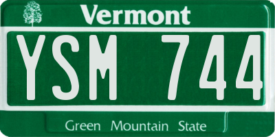 VT license plate YSM744