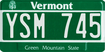 VT license plate YSM745
