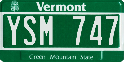 VT license plate YSM747