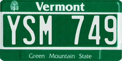 VT license plate YSM749