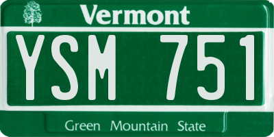 VT license plate YSM751