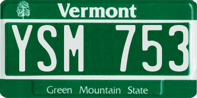 VT license plate YSM753