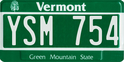 VT license plate YSM754