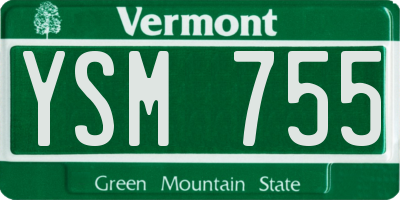 VT license plate YSM755