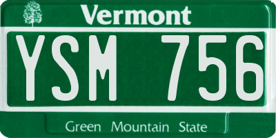 VT license plate YSM756