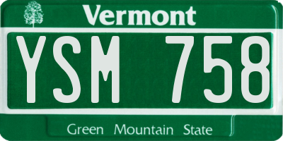 VT license plate YSM758