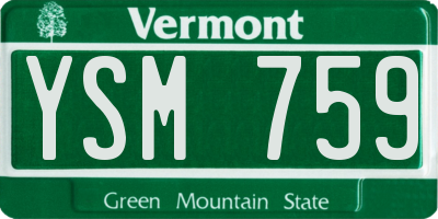 VT license plate YSM759