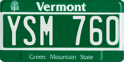 VT license plate YSM760