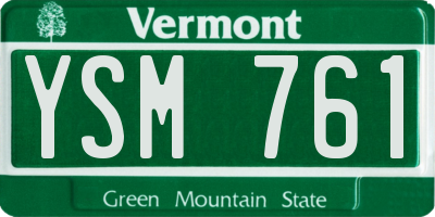 VT license plate YSM761