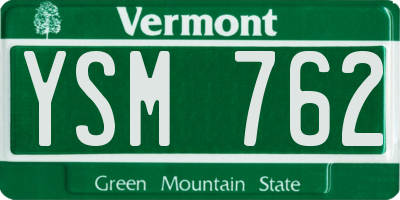 VT license plate YSM762