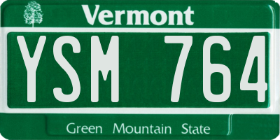 VT license plate YSM764