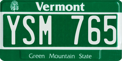VT license plate YSM765