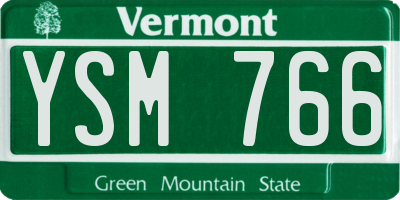 VT license plate YSM766