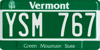 VT license plate YSM767