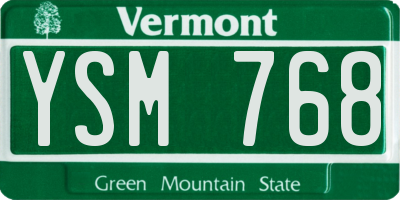 VT license plate YSM768