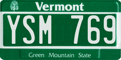 VT license plate YSM769