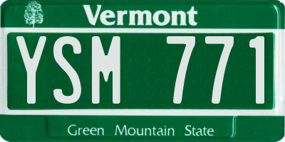 VT license plate YSM771